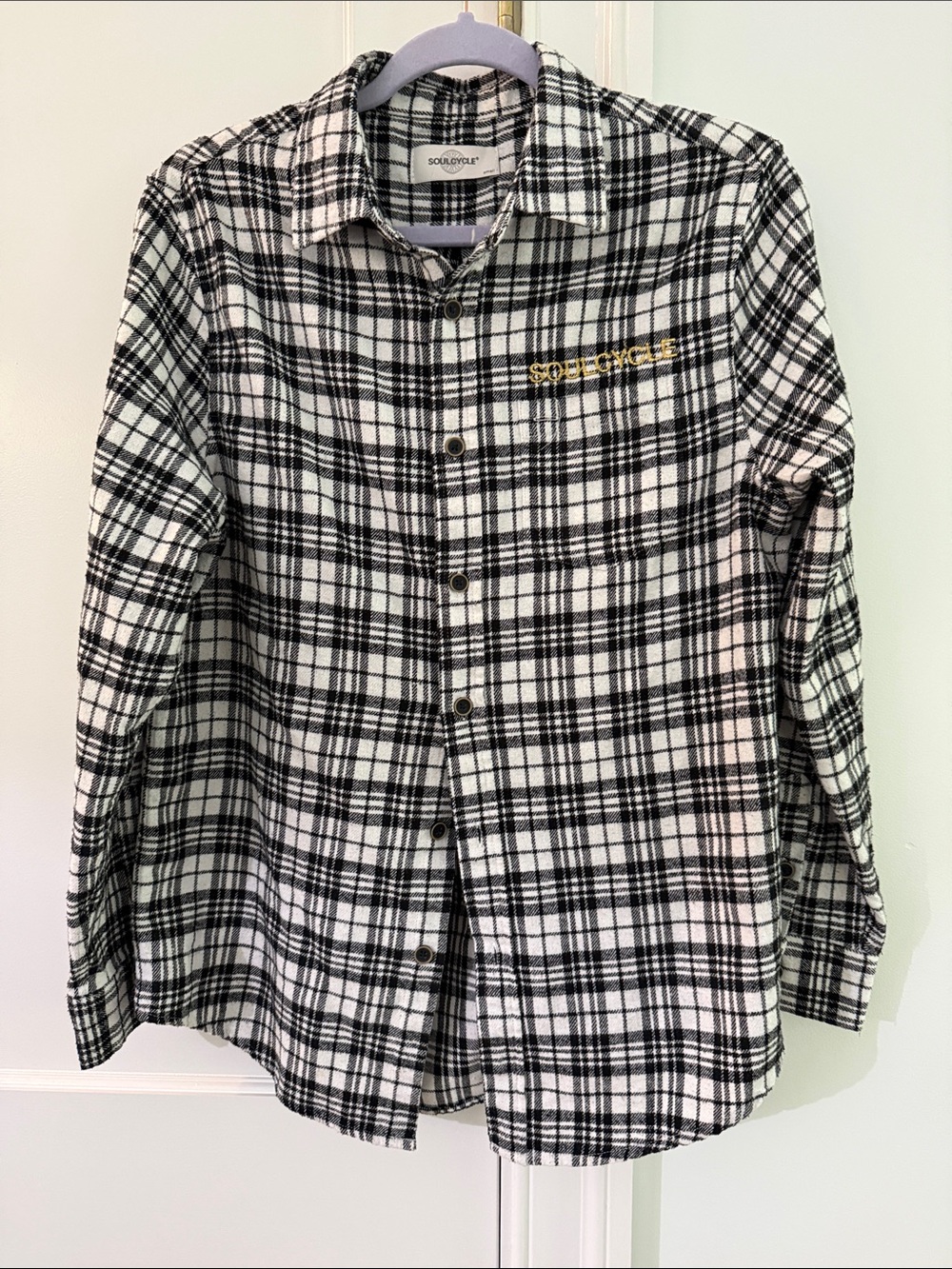 soulcycle Black and White Plaid Shirt